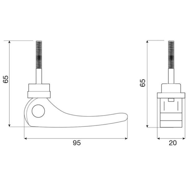 ACD008/Ne Pair of width adjustable lever, Concept arms BRA018, M8 Italexpo