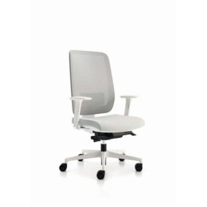 Office Chair white, synchro, trasla seat, with arms Mod. BUSINESS Italexpo