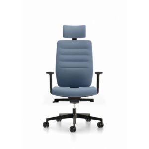 Office Chair maxi black, Synchro, trasla seat, with arms and headrest Mod. HAPPINESS D022/Ne/Pt by Italexpo
