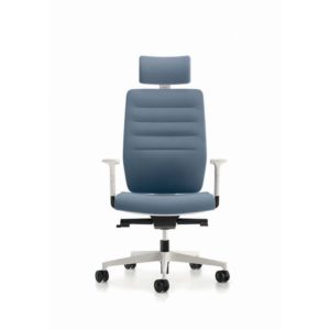 Office Chair maxi white, synchro, trasla seat, with arms and headrest Mod. HAPPINES D022/Bi/Pt by Italexpo