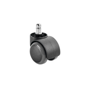 RUY011/1/Ne/Lib/Cb Rubber free castor D.50 mm, pin 11x20, black with adaptor Italexpo