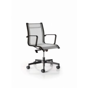 Office chair low back, black frame, mesh, with arms Mod. ALL BLACK, D381/Ne by Italexpo