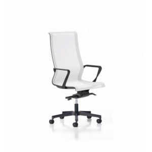 Office chair high back, black frame, elastic mesh, with arms Mod. X-LIGHT D008/Ne by Italexpo