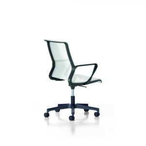 Office Chair low back, black frame, elastic mesh, with arms Model X-LIGHT D009/Ne Italexpo