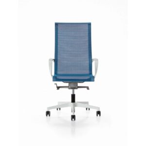 Office chair high back, white frame, elastic mesh, with arms Mod. X-LIGHT D008/Bi