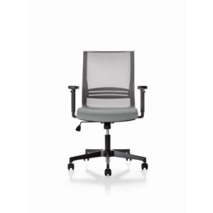 Office chair low back, black frame, mesh, with arms, UNI fixed seat Mod. X-WING D002/Ne Italexpo